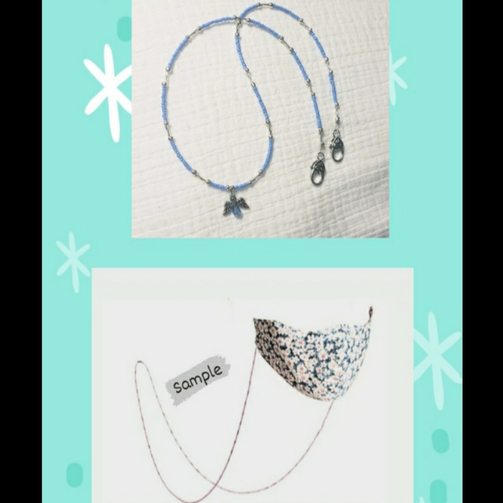 Beaded facemask chain.